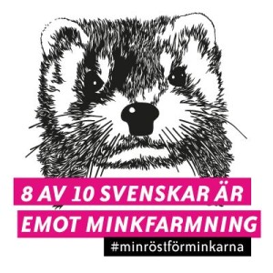 Djur är inte kläder! 8 av 10 svenskar är emot minkfarmning.